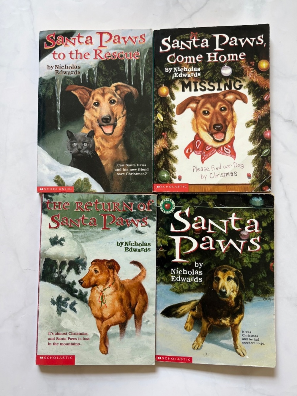 Lot 4 Santa Paws Book Chapter Books by Kris Nicholas Edwards